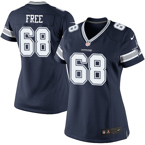 Women's Elite Doug Free Nike Jersey Navy Blue Home - #68 NFL Dallas Cowboys